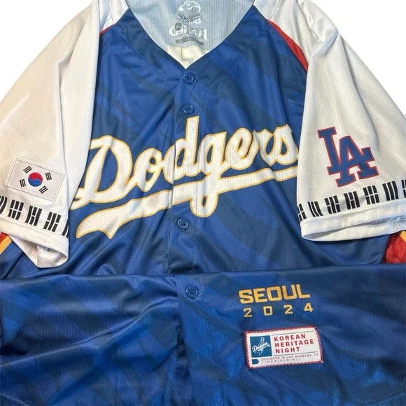 Los Angeles‎ Dodgers Jersey Mens XL 2024 South Korean Seoul Heritage Night - Picture 3 of 8